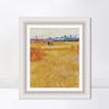 INVIN ART Framed Canvas Art Giclee Print Arles View from The Wheat Fields by Vincent Van Gogh Wall Art Living Room Home Office Decorations(Modern Simple White Frame with Mat,20"x24") view 1