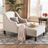 Baxton Studio Leonie Modern and Contemporary Beige Fabric Upholstered Wenge Brown Finished Chaise Lounge view 2