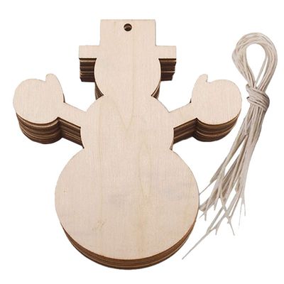 20pcs Christmas Hanging Wooden Ornaments Snowman Xmas Wood Tags Christmas Tree Embellishments Cutouts Slices DIY Craft Christmas Party Favors