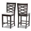 Baxton Studio Lanier Modern and Contemporary Gray Fabric Upholstered Espresso Brown Finished Wood Counter Height Pub Chair Set of 2 view 1