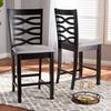 Baxton Studio Lanier Modern and Contemporary Gray Fabric Upholstered Espresso Brown Finished Wood Counter Height Pub Chair Set of 2 view 2