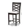 Baxton Studio Lanier Modern and Contemporary Gray Fabric Upholstered Espresso Brown Finished Wood Counter Height Pub Chair Set of 2 view 3