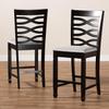 Baxton Studio Lanier Modern and Contemporary Gray Fabric Upholstered Espresso Brown Finished Wood Counter Height Pub Chair Set of 2 view 4