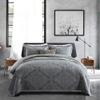 Travan 3-Piece King Quilt Set Quilted Bedspread Oversized Microfiber Lightweight Bedspread Coverlet Set with Shams Bedding Set for All Season, Grey, King view 1