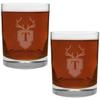 2 Piece Glass Set Engraved with Antler and Shield T-Letter Monogram, 13.5-Ounce view 1