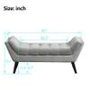 Apeaka Velvet Upholstered Tufted Ottoman Bench Bed Bench Modern Accent Bench for Entryway Bedroom Living Room Gray with Wood Legs view 2