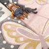 Kids Room Rug Pastel Colors Butterflies Check Pattern Spots Flowers Colourful, Size:2'8" x 4'11" view 3