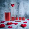 BH Home 6-Piece Glossy Bathroom Accessories Set. Made of 100% Polyresin (Red) view 2