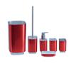 BH Home 6-Piece Glossy Bathroom Accessories Set. Made of 100% Polyresin (Red) view 3