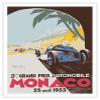 5th Grand Prix Monaco 1933 - Auto Racing - Vintage Sports Poster by Go Ham (Georges Hamel) c.1933 - Fine Art Matte Paper Print (Unframed) 11x14in view 1
