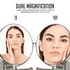 OVENTE 9" Wall Mounted Makeup Mirror with 1X/10X Magnification, Double Sided Magnifying Round Bathroom Vanity Mirror, 360 Swivel Design, Extendable and Folding Arm, Nickel Brushed MNLFW90BR1X10X view 2