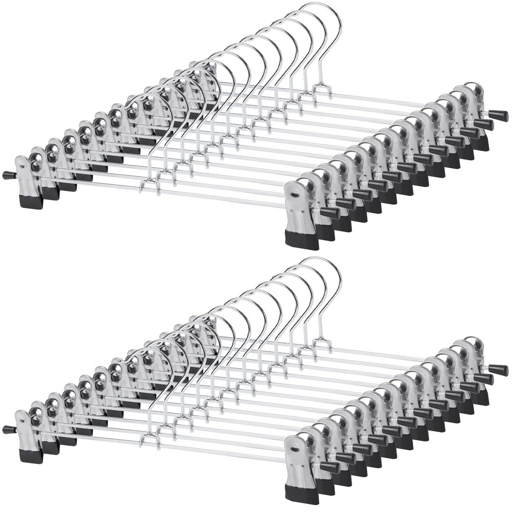GoodtoU Pants Hangers, 30Pack Skirt Hangers with Clips Metal Hangers for Pants Clips Trouser Shorts Jeans