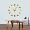 The Geeky Days Black Bear Family Silhouette Wall Art Acrylic Stickers Silent Quartz Big Wall Clock Woodland Nursery Decor Frameless Giant Wall Watch Animal Lover Decor (Gold) view 3