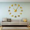 The Geeky Days Black Bear Family Silhouette Wall Art Acrylic Stickers Silent Quartz Big Wall Clock Woodland Nursery Decor Frameless Giant Wall Watch Animal Lover Decor (Gold) view 4