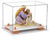 Better Display Cases Versatile Acrylic Clear Display Case - Small Rectangle Box with Orange Risers and White Base 9.5" x 6" x 6.5" (A005-OR) view 1