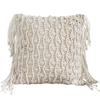 18'' Handwoven Macrame Rope Throw Pillow Cover Case Tassel Knitted Decorative Square Cushion Case Pillowcase for Sofa Bedroom Car Couch Chair,Bohemian Style Home Decor (E 18x18'') view 1