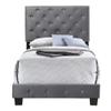 Glory Furniture Suffolk Velvet Upholstered Twin Bed in Gray view 4