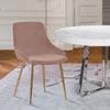 Armen Living Heidi Contemporary Fabric Dining Room Accent Chair, 18.5" Height, Velvet, Blush view 2