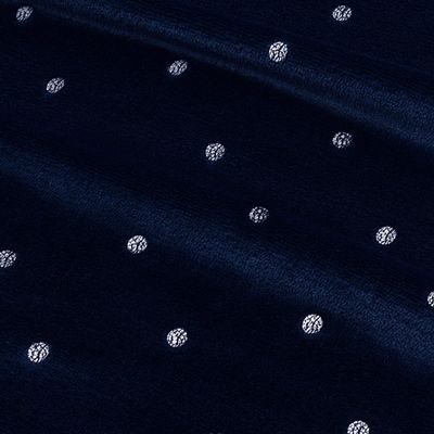 A & L Windom Metallic Polka Dot Print Fleece Blanket (Navy Blue, Twin)