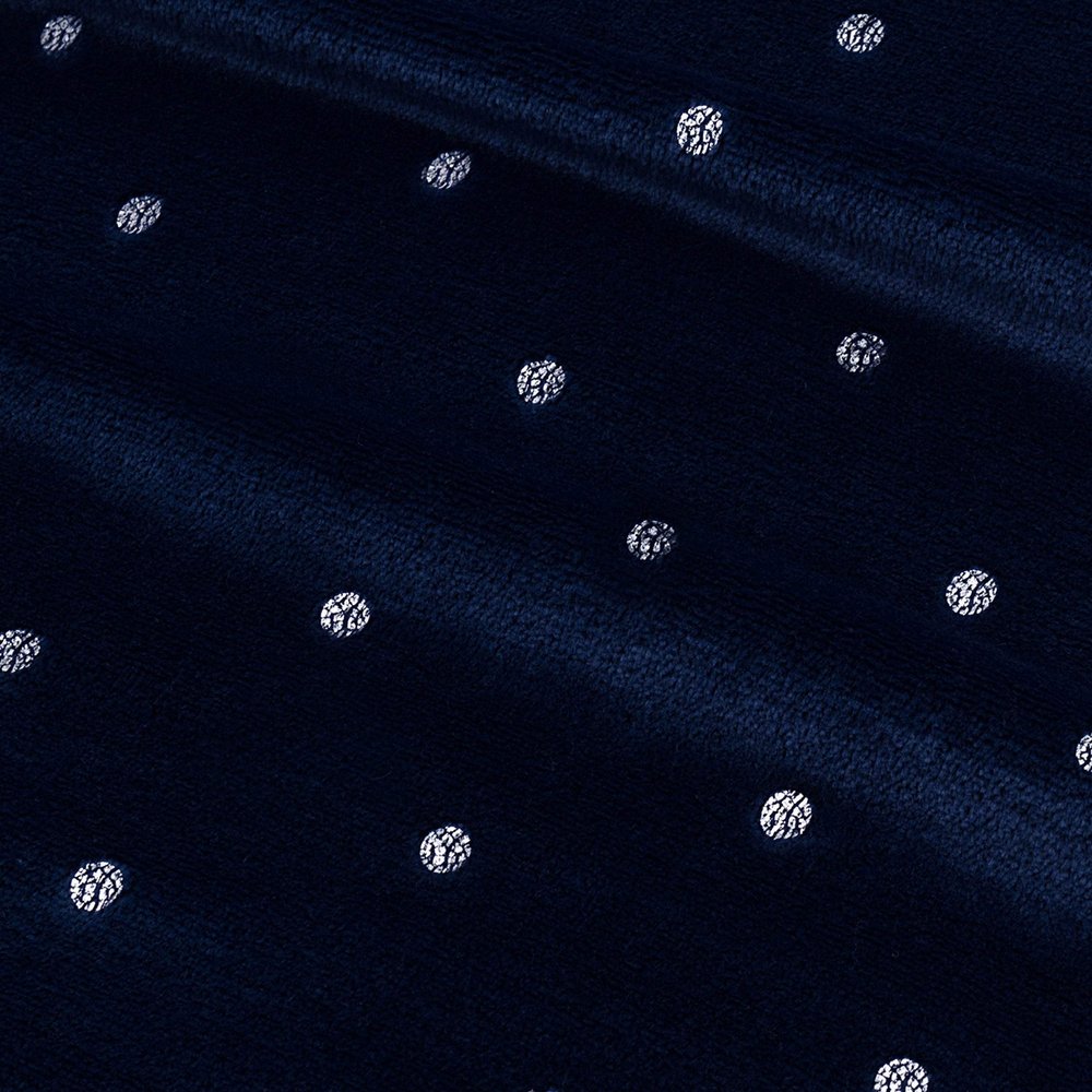 A & L Windom Metallic Polka Dot Print Fleece Blanket (Navy Blue, Twin)