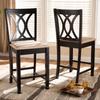 Baxton Studio Reneau Modern and Contemporary Sand Fabric Upholstered Espresso Brown Finished Wood Counter Height Pub Chair Set of 2 view 2