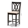 Baxton Studio Reneau Modern and Contemporary Sand Fabric Upholstered Espresso Brown Finished Wood Counter Height Pub Chair Set of 2 view 3