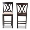Baxton Studio Reneau Modern and Contemporary Sand Fabric Upholstered Espresso Brown Finished Wood Counter Height Pub Chair Set of 2 view 4