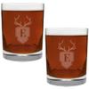 2 Piece Glass Set Engraved with Antler and Shield E-Letter Monogram, 13.5-Ounce view 1