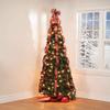 Holiday Peak Pull-Up Christmas Tree, Pre-Lit and Fully Decorated, 7 view 2