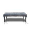 LR Home Blue Upholstered Bench for Bedroom End of Bed | Modern Distressed Accent Bench for Living Room, Entryway, or Hallway | 47" L x 16" W x 18" H view 1