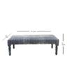 LR Home Blue Upholstered Bench for Bedroom End of Bed | Modern Distressed Accent Bench for Living Room, Entryway, or Hallway | 47" L x 16" W x 18" H view 3