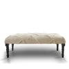 LR Home Off White Tufted Upholstered Bench for Bedroom or Living Room | Striped Modern Accent Bench for End of Bed or Entryway Seating | 47" L x 16" W x 18" H view 1