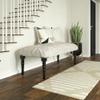 LR Home Off White Tufted Upholstered Bench for Bedroom or Living Room | Striped Modern Accent Bench for End of Bed or Entryway Seating | 47" L x 16" W x 18" H view 2