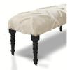 LR Home Off White Tufted Upholstered Bench for Bedroom or Living Room | Striped Modern Accent Bench for End of Bed or Entryway Seating | 47" L x 16" W x 18" H view 4