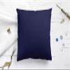 Saffron Decorative Cushion Cover Cotton Plain Solid Bed Throw Pillowcase Removable Cover, Insert Not Included (Navy Blue, 30x30) view 3