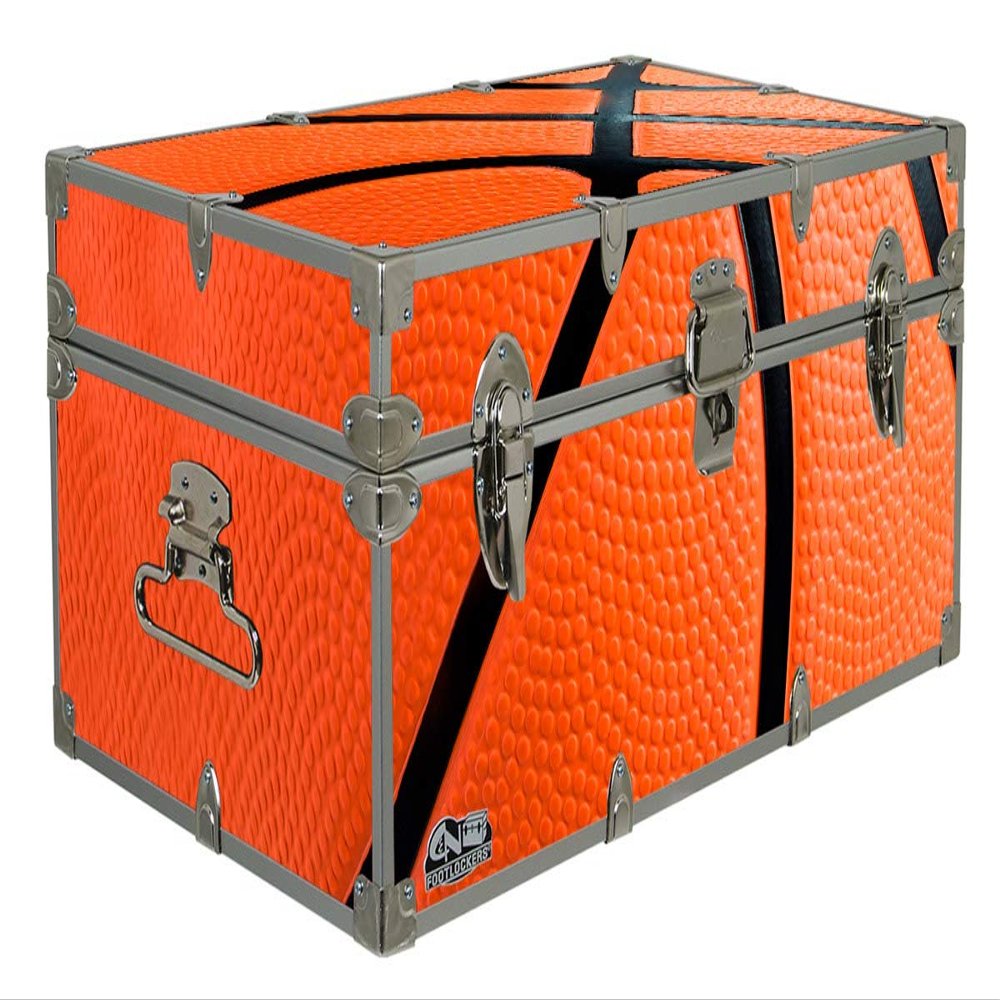 C&N Footlockers Designer Trunk - Sports Themed Storage Trunk - Available in 15 Different Themes - 32x18x13.5 Inches (Basketball)