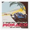 5th Grand Prix Monaco 1933 - Auto Racing - Vintage Sports Poster by Go Ham (Georges Hamel) c.1933 - Fine Art Matte Paper Print (Unframed) 16x20in view 1