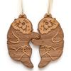 Otters Wood Christmas Tree Ornament Pair - Comes with 2 [Sea Otters for Him Her, Personalized Stocking Stuffers with Names for Mom Dad Kids, Made in The USA] view 1