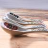 8-Piece Ceramic Soup Spoon Set - 5.7 Inch Small Chinese Rice Spoons with Assorted Floral Motifs - Hand-Painted Style Porcelain Spoons for Soup, Ramen, Dessert and Pho - Microwave & Dishwasher Safe view 3