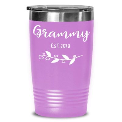 Grammy Est 2020 Pregnancy Announcement Tumbler For New Grandmother Future Grandma To Be Baby Reveal or Baby Shower Travel Mug for Mom