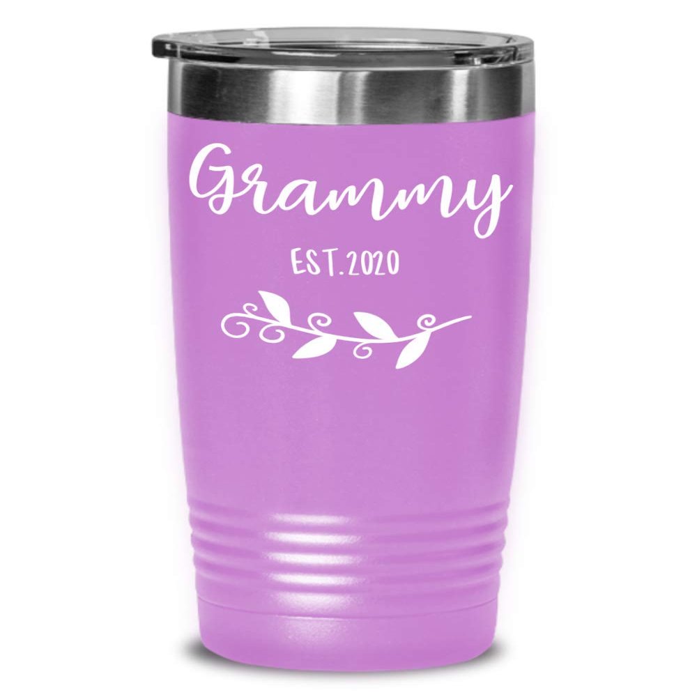 Grammy Est 2020 Pregnancy Announcement Tumbler For New Grandmother Future Grandma To Be Baby Reveal or Baby Shower Travel Mug for Mom