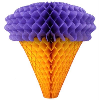 Devra Party 3-Pack 20 Inch Honeycomb Ice Cream Decoration, Lavender