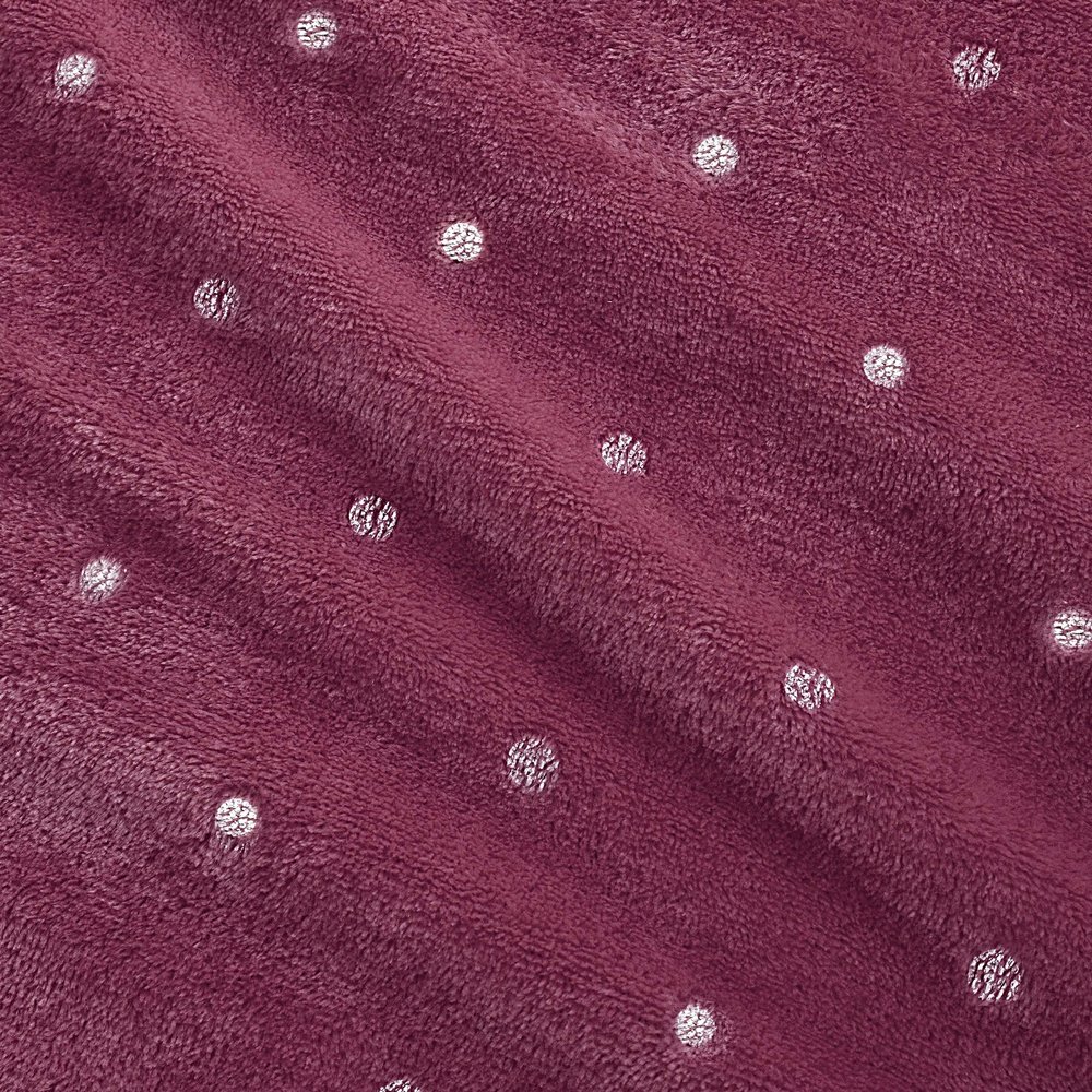 A & L Windom Metallic Polka Dot Print Fleece Blanket (Mauve, King)