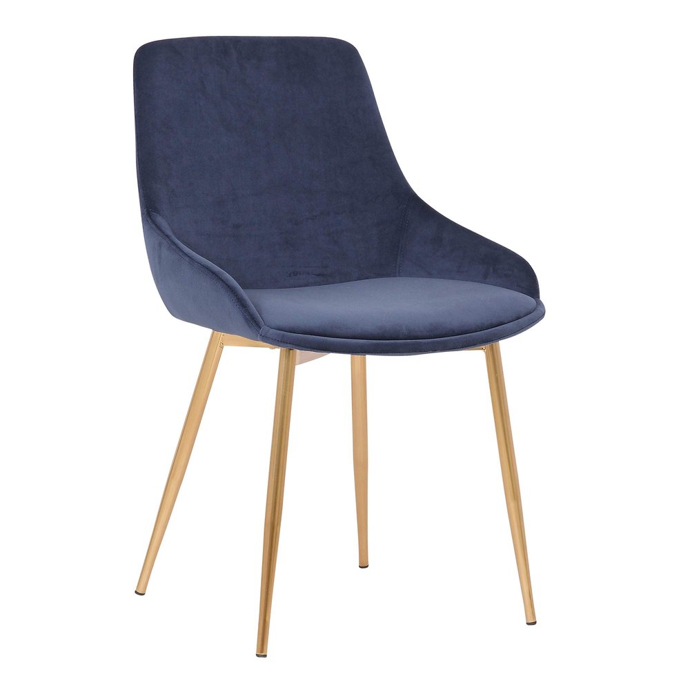 Armen Living Heidi Contemporary Fabric Dining Room Accent Chair, 18.5" Height, Blue
