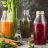 Bormioli Rocco Quattro Stagioni Glass Milk Bottle 33.75 Ounce/1 Liter with Airtight Lid, Great For Kombucha Brewing Bottle, Beer, Homemade Juicing, Smoothies, Beverages, Durable Construction. (4 Pack) view 2
