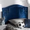 Baxton Studio Aubrey Modern and Contemporary Royal Blue Velvet Fabric Upholstered Twin Size Headboard view 2