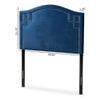 Baxton Studio Aubrey Modern and Contemporary Royal Blue Velvet Fabric Upholstered Twin Size Headboard view 3