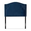 Baxton Studio Aubrey Modern and Contemporary Royal Blue Velvet Fabric Upholstered Twin Size Headboard view 4