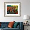INVIN ART Framed Canvas Art Giclee Print Der rote Weinberg by Vincent Van Gogh(Classic Silver Frame with Mat,20"x24") view 2