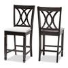 Baxton Studio Reneau Contemporary Fabric Cut-Out Back Counter Stool, Gray and Espresso, 2-Pieces/Set view 1